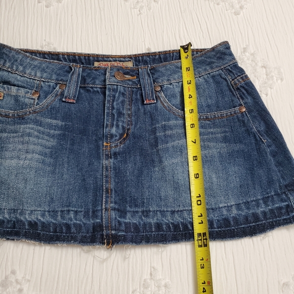 Vintage Y2K 90's Micro Mini Paris Blues Jean Skirt Size 5 Retro Street Wear - Picture 8 of 9